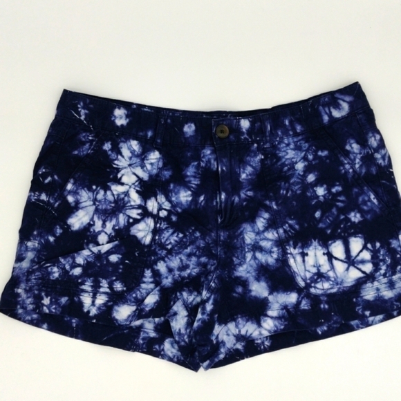 GAP Pants - Gap shorts tie dye 4 linen cotton navy blue